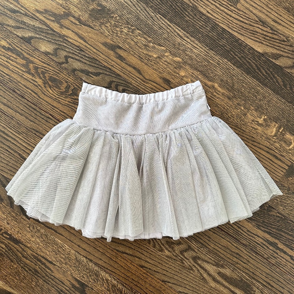 WHEAT Girls Silver Tulle Skirt 6Y 116cm
